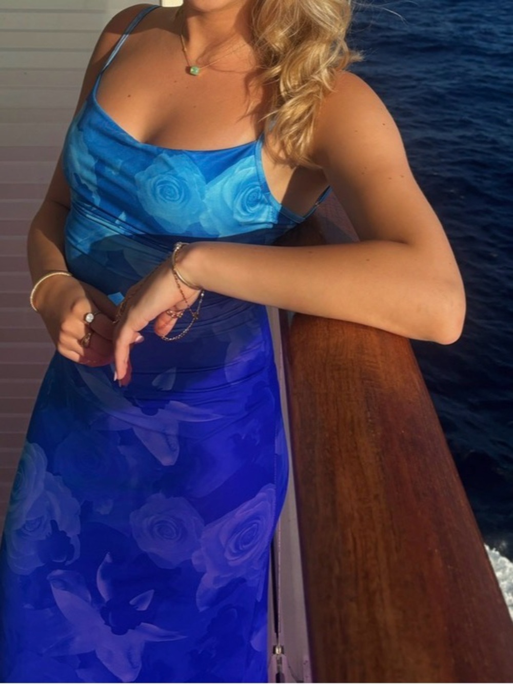 Blue Floral Maxi Dress